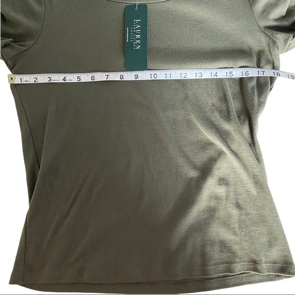 Lauren Ralph Lauren Spring Classic Women Olive Gold Hardware Top Sz LP NWT - Picture 5 of 9